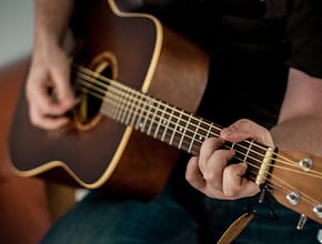 wooden guitar
